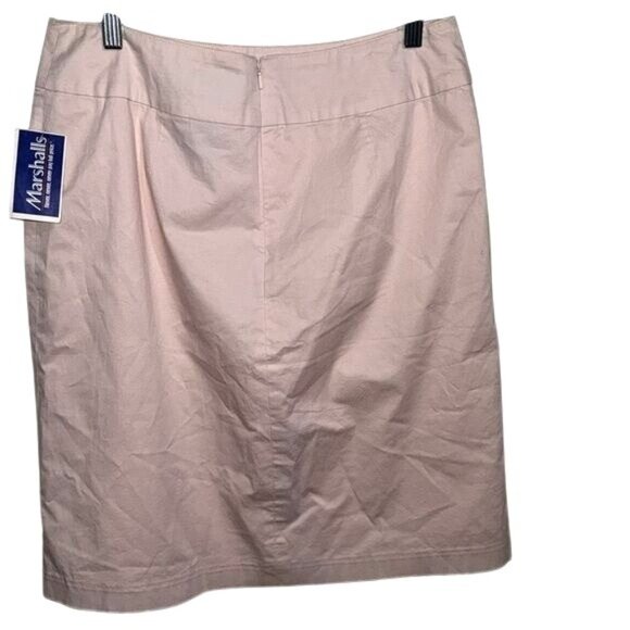 Charter Club Pink Cotton Blend Knee-Length Skirt With Front Pleat Design Size 10 - Picture 5 of 7